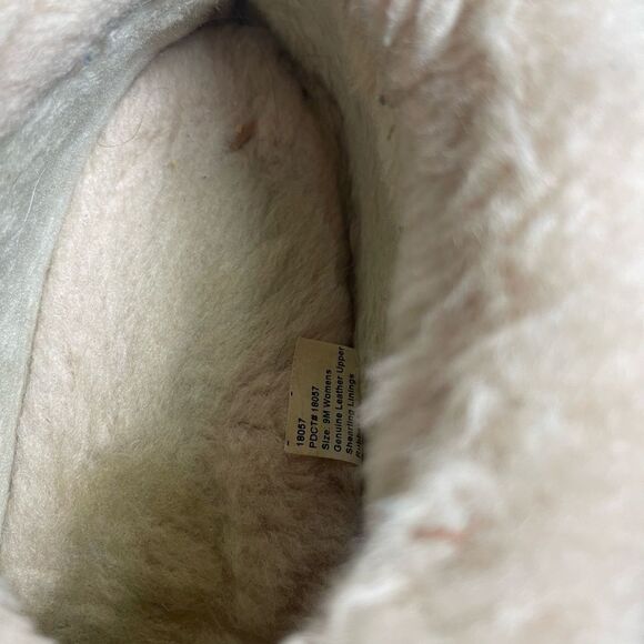 Tamarac leather suede mintGreen sleepers beige shearling lining rubber soles SZ9 - Picture 7 of 10